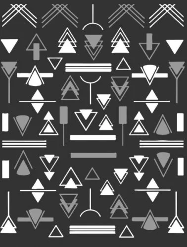 Nagelsticker - Aufkleber selbstklebend - Nail Sticker - Weiss Silber Geometisch Dreiecke